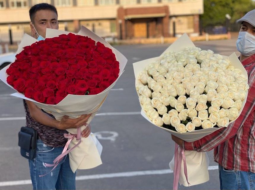 Розы голландские, пионы