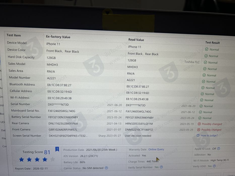 Iphone 11 128 GB fără Face Id