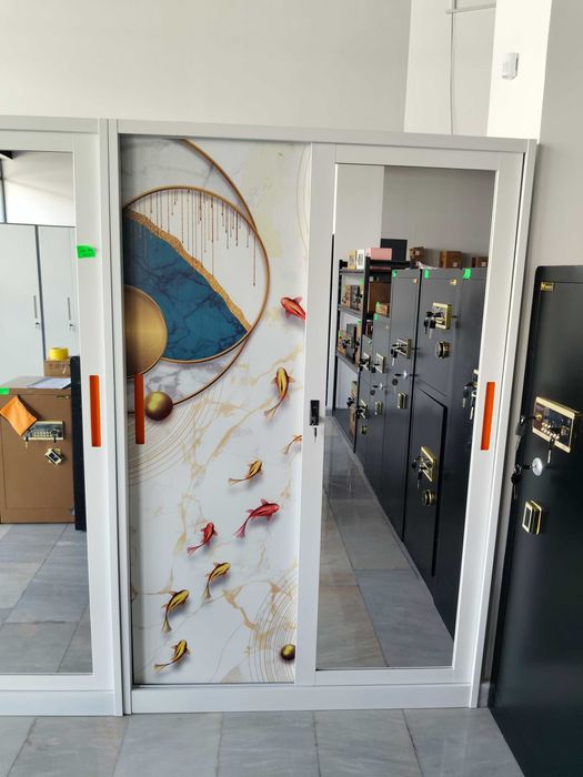 шкафы с зеркалами для одежды/шкафы с красивыми рисунками/металлические