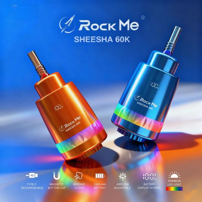NOU! Mega Vape Rock Me 60k,sunet+fum+pod,COMPATIBIL cu NARGHILEAU