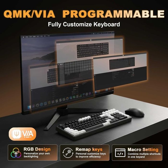 Алуминиева механична клавиатура YUNZII AL98 QMK/VIA (Нова)