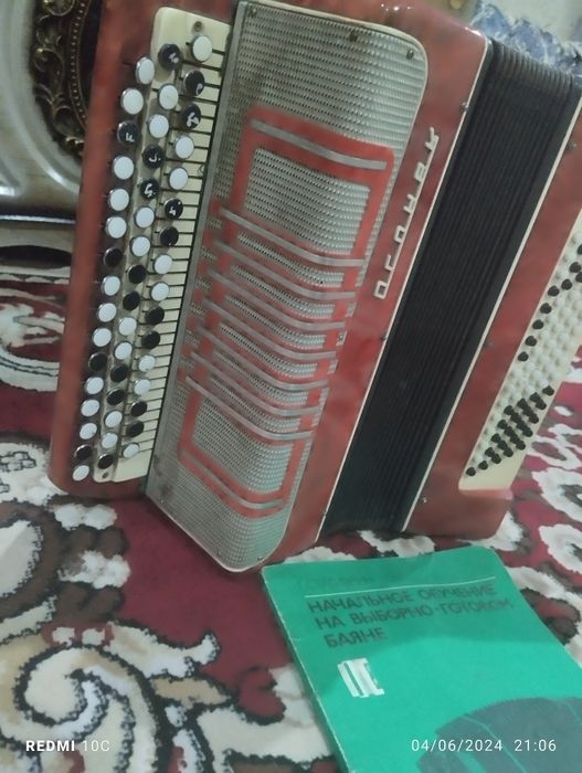 Bayan cholgʻu instrumenti kitobi bilan sotiladi