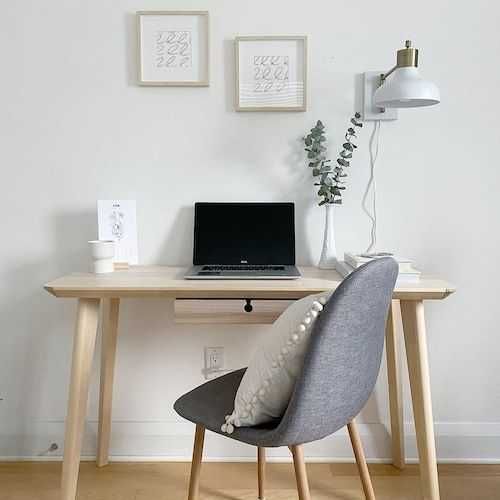 Birou sau masa consola, furnir frasin, cu sertar, 118x45 cm