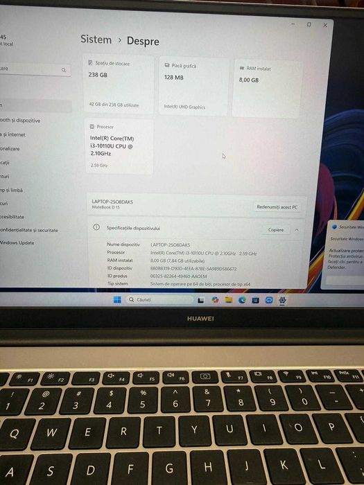 HOPE AMANET P2 -Huawei Matebook D15 / I3 gen 10 / 8 Gb Ram / 256GB ssd