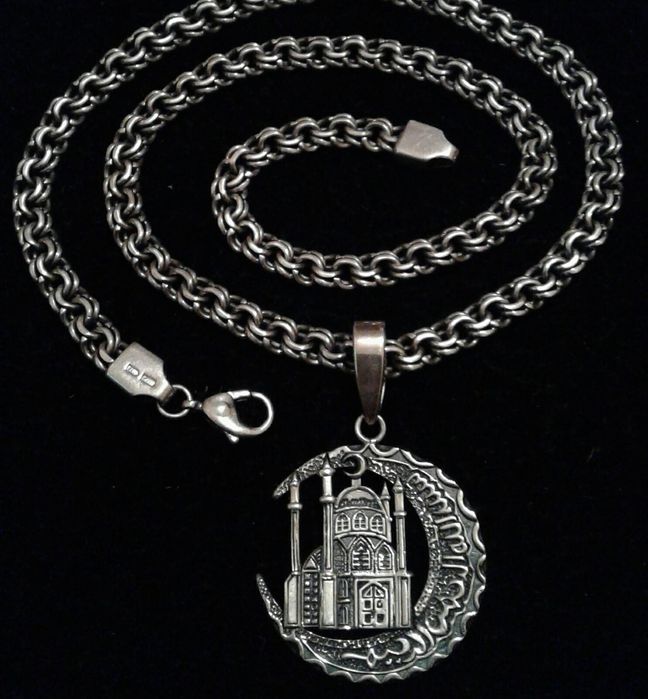 Тросс и кулон,серебро 925пр.