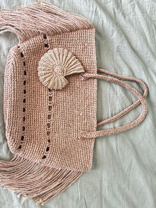 Вязанная пляжная сумка