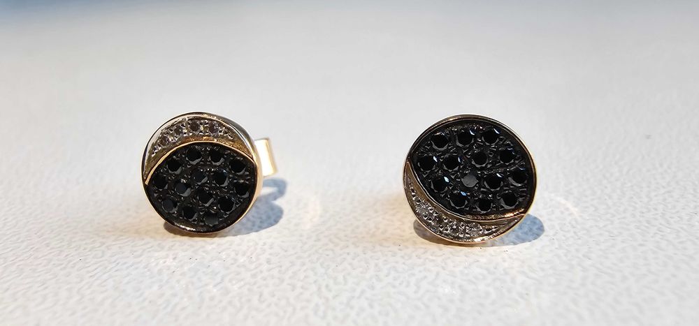 Cercei aur roz 18kt cu diamante