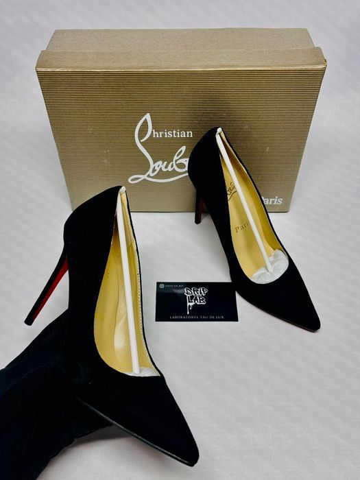 Tocuri Louboutin piele întoarsă 10cm