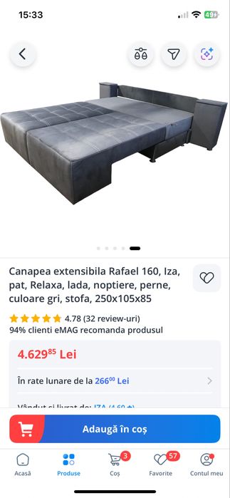 Vand canapea extensibila