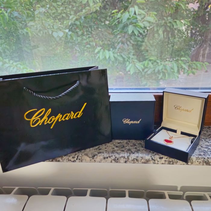 Colier Pandantiv Chopard Happy Hearts Rosu