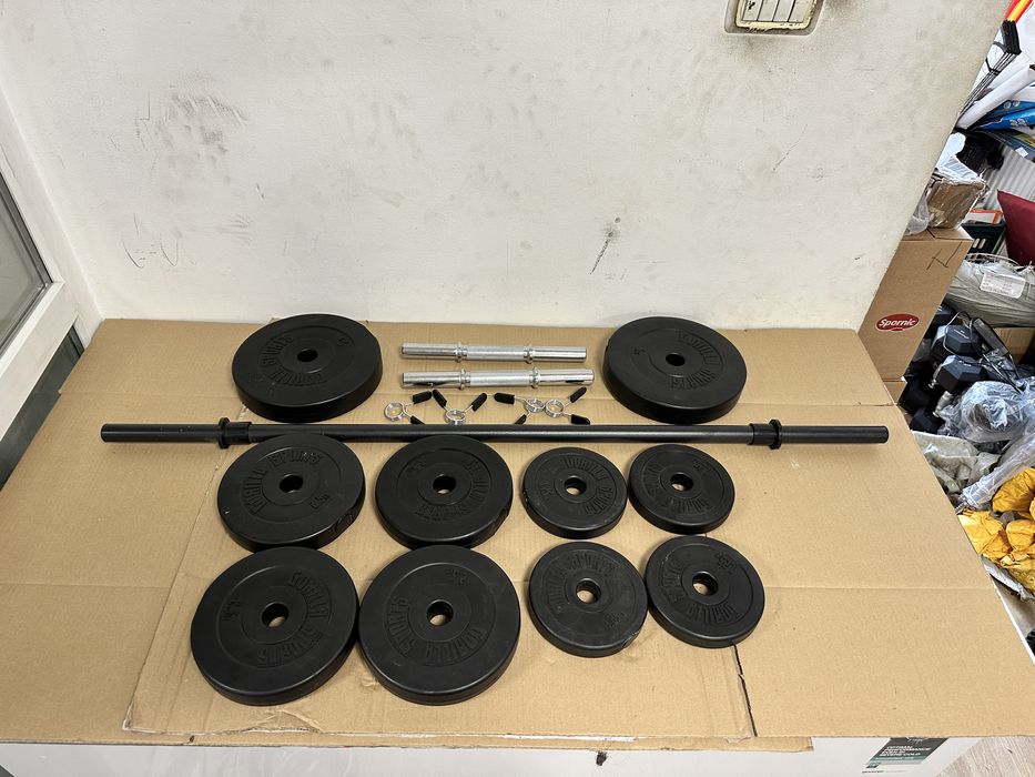 Pachet sala, gantere+haltera reglabile greutate 32 kg, noi,Germany