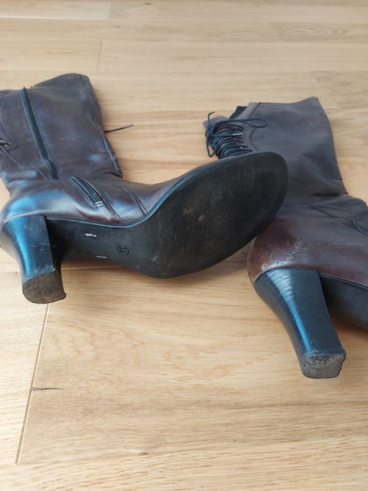 Cizme toc din piele cu fermoar 38