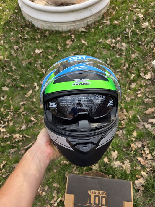 Casca moto atv XONE FLIP UP NOU  XL ochelari de soare
