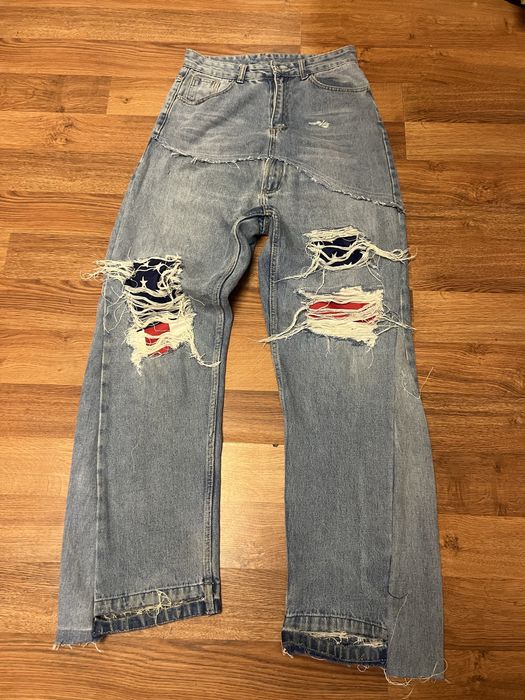 Blugi flared distressed america