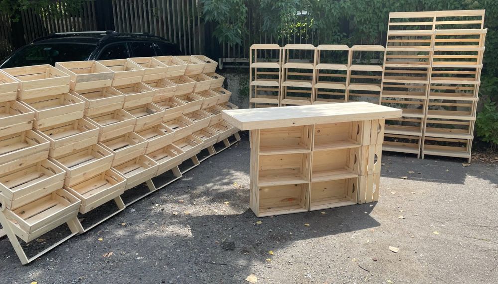 Дървени бюро/работна маса от дървени щайги