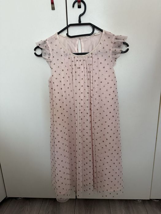 Rochie fetițe H&M, mărimea 140 (9-10 ani), roz cu sclipici Preț: