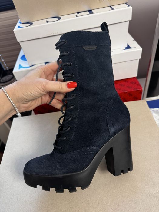 Ghete Calvin Klein albastru inchis - piele intoarsa