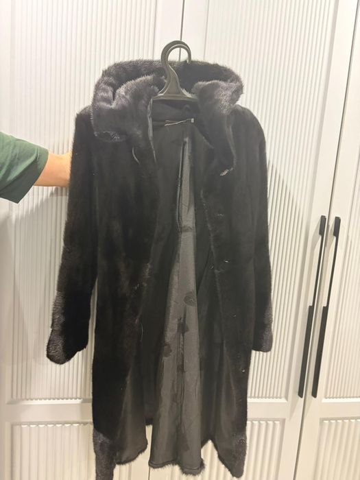 Черная Норковая шуба