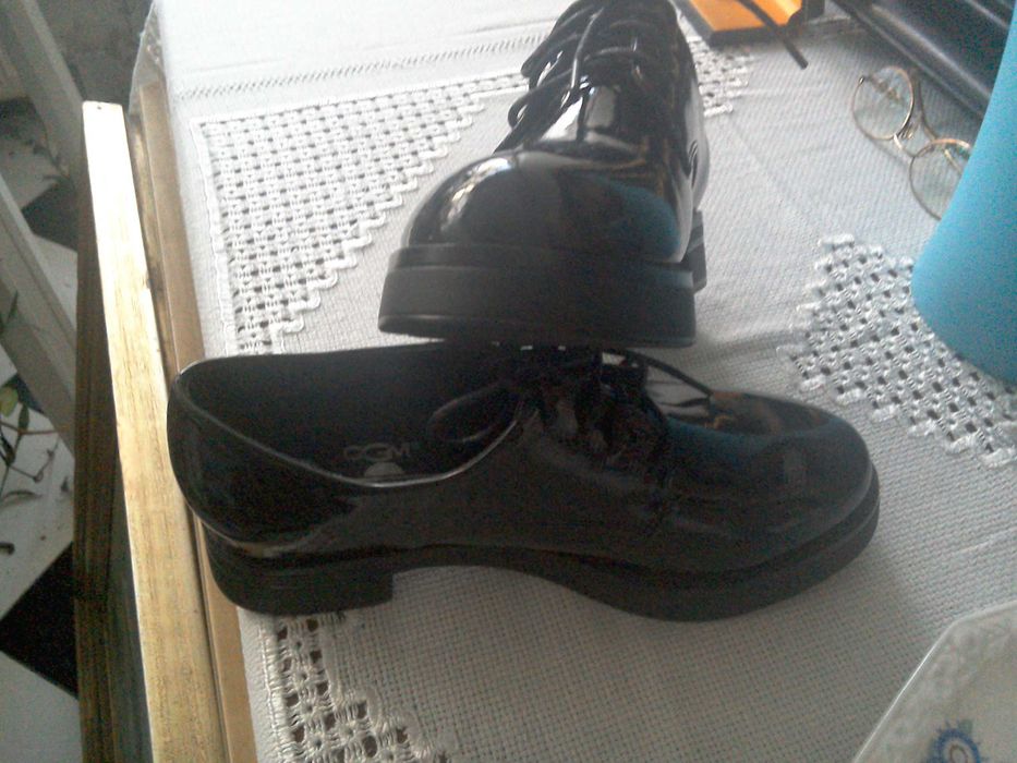 Pantofi noi, platformă, damă, piele ecologică lăcuită - mărimea 36