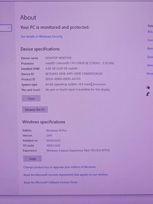 Настолен компютър с Windows 10, SSD + HDD (440 GB) – Готов за работа/забавление