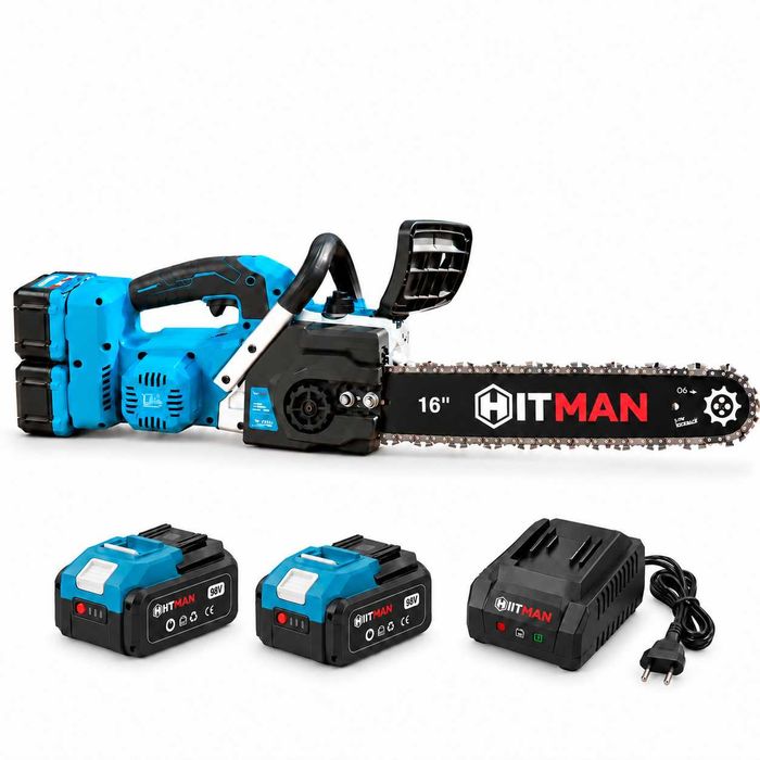 Fierastrau cu lant pe acumulator 98V, 2 baterii, lama 40 cm