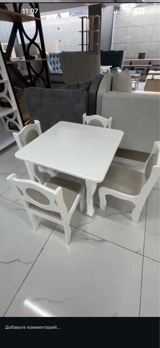 Bolalar uchun stol va stul – sifatli MDF, turli ranglar