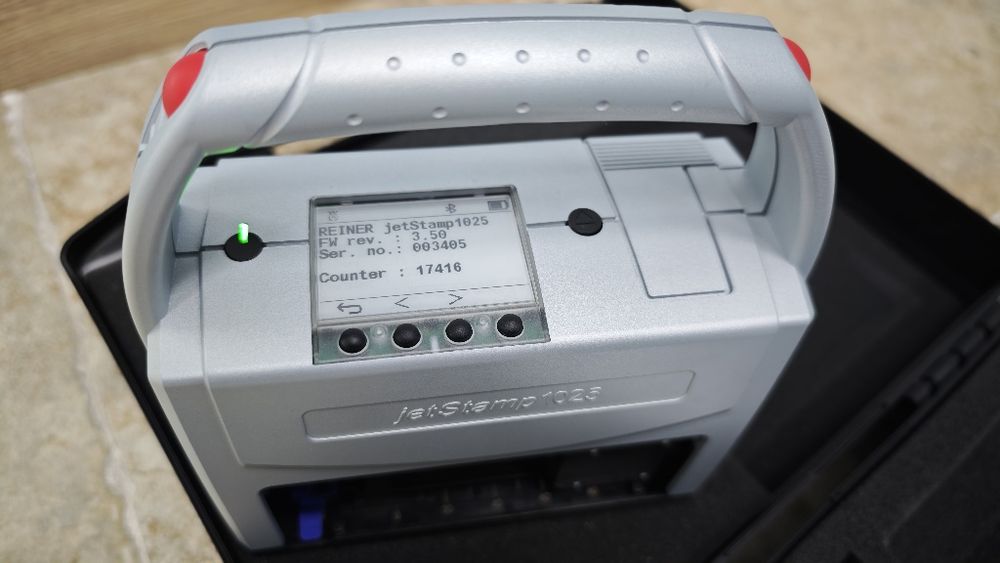Мобилен принтер REINER jetstamp 1025 за дати, баркодове и др.