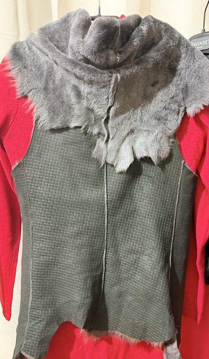 Пухкаво палто С размер. С естествени пера от щраус