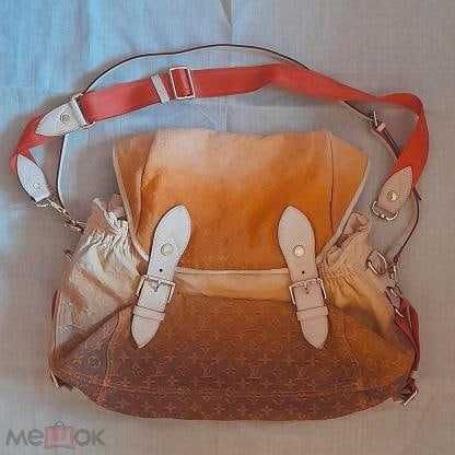Louis Vuitton Orange Monogram Denim Sunrise сумка  / Made in Frane