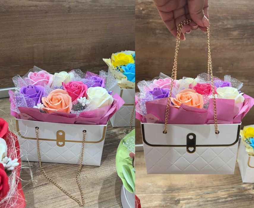 Букет от сапунени рози Подарък за рожден ден, 8 Март,годишнина, юбилей