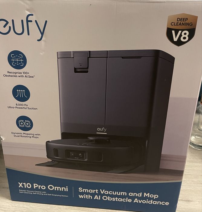 Robot aspirator eufy X10 Pro Omni – aspirare + mop, stație automată