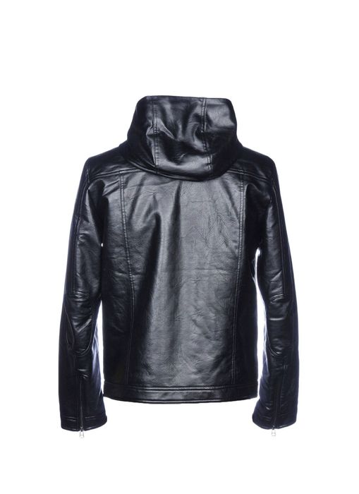 Geaca de piele Seinsse cu gluga.