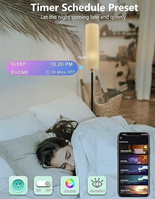 Lampă de podea inteligentă Alexa și Google Home WiFi cu telecomandă