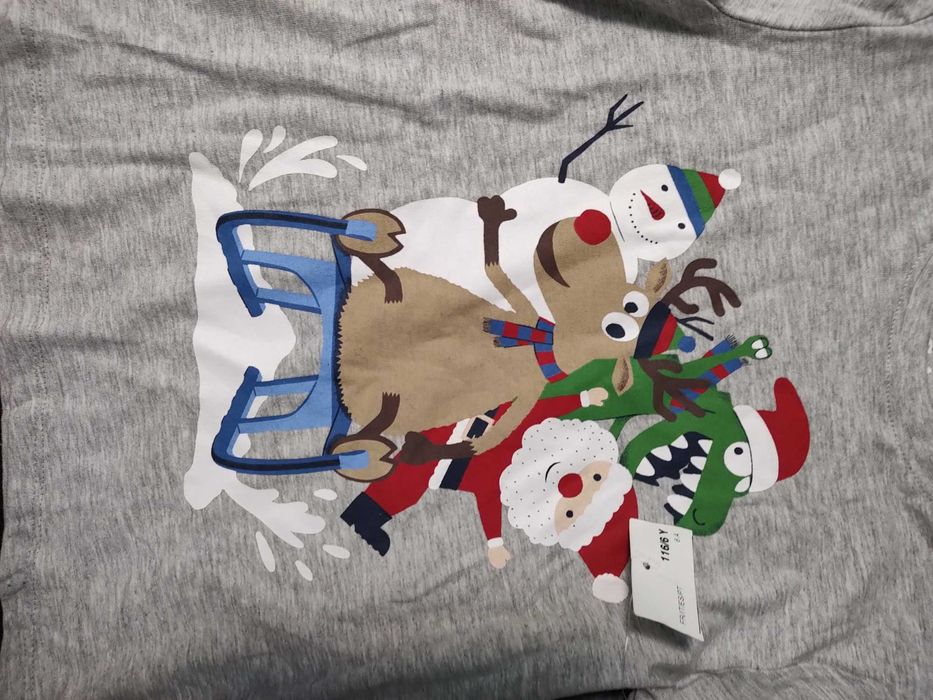 Нова детска коледна блуза с маска еленче 6г