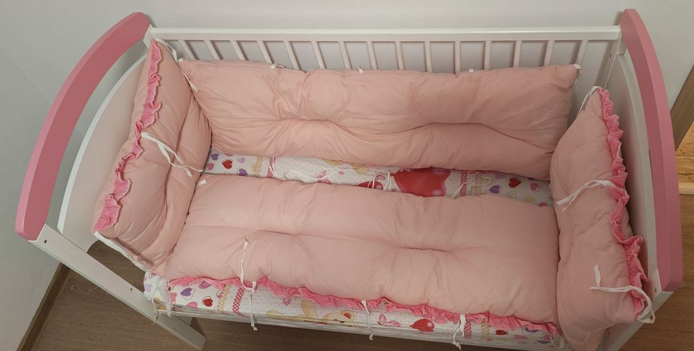 Pătuț bebe 120 cm x 60 cm, saltea inclusa