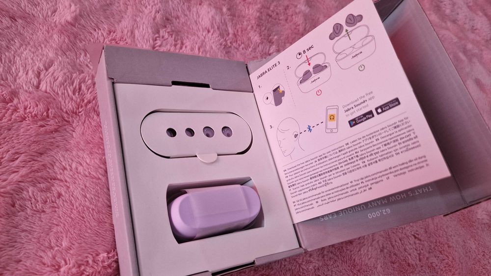 Casti Jabra Elite 3 In-ear Bluetooth Liliac, doar desigilate, noi