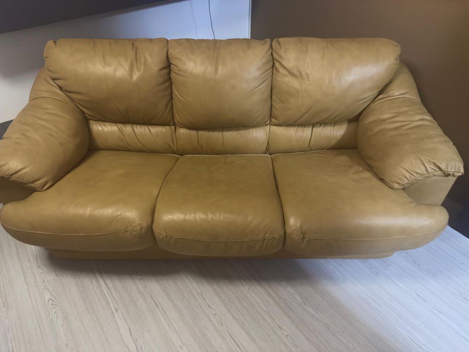 Canapea extensibilă din piele naturală – eleganță și funcționalitate.