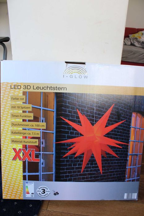 XXL LED 3D светеща звезда 100 см I-Glow – коледна декорация с таймер