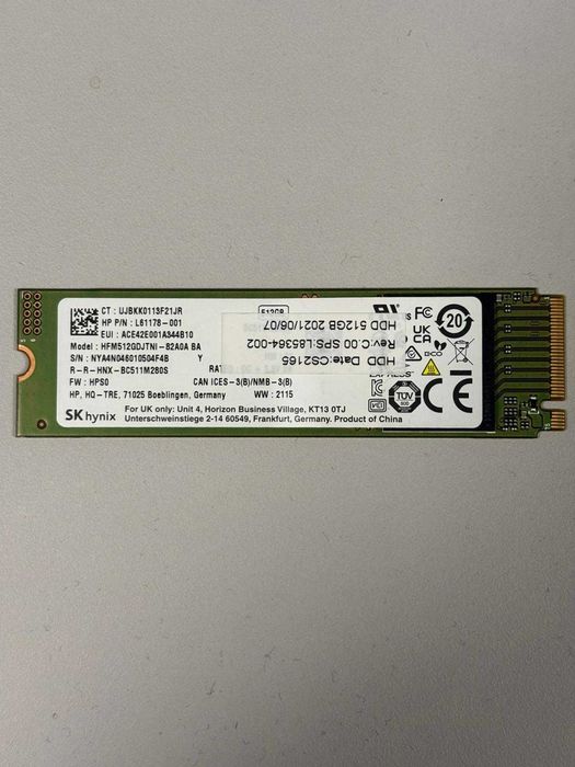 SSD SK Hynix 512GB M2 NVMe NOU 3 zile utilizare
