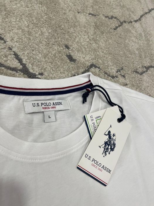 Tricou U S Polo Assn alb barbati marimea L