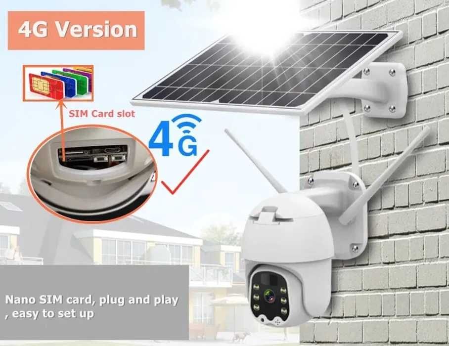 Camera de supraveghere 4G 5mp wireless panou solar cartela telefonica