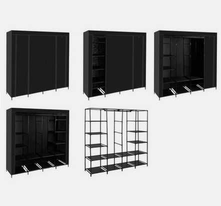 Четирикрилен текстилен гардероб органайзер за дрехи и обувки