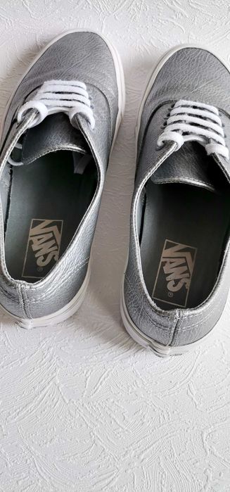 Adidasi dama sneckers VANS Decon mar 38,5 int 24,5cm piele argintii