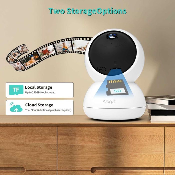 Alaga вътрешни камери,WiFi, съвм. с Alexa и Google Assistant, 2 бр.