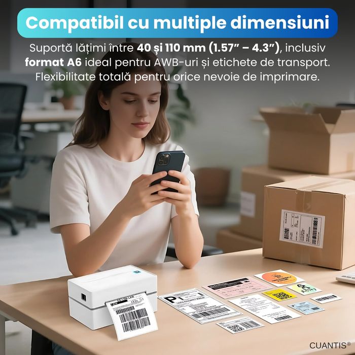Imprimanta termica pentru etichete diferite dimensiuni,inclusiv A6 pen