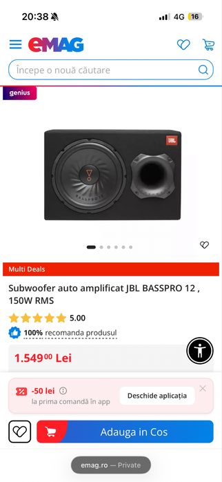 Subwoofer auto jbl basspro 12