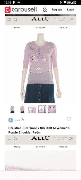 Christian Dior bluza de dama din lana și mătase naturală
