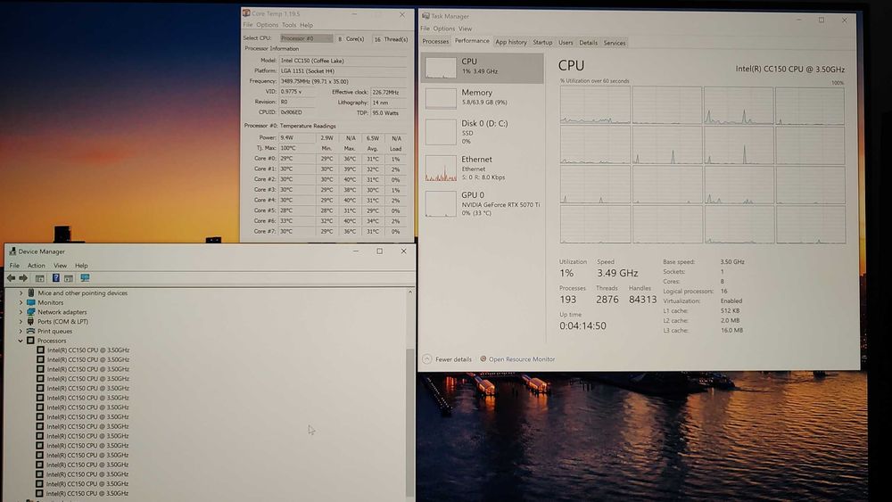 Kit Gigabyte B360M + Intel 8 cores/16 threads + Cooler