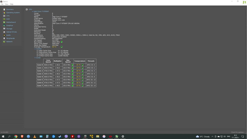 Pc ASUS RTX3070, 9700kf