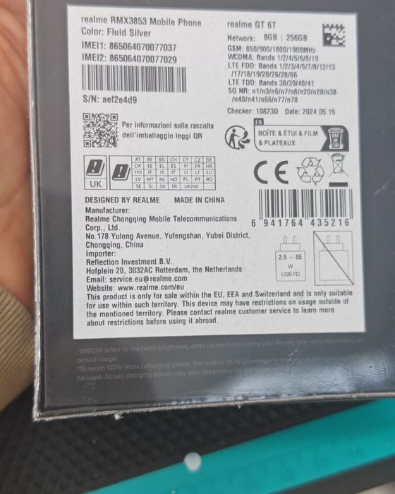 Realme GT 6T, 8/256 GB, Nou, Garanție